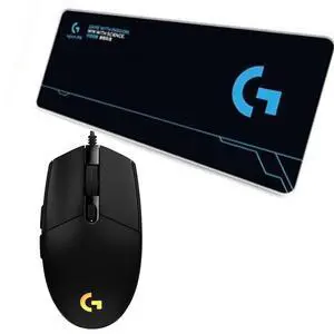 Logitech (G) G102 2nd Generation Wired Gaming Mouse + DESK MAT F005-15-black Fine Surface Mouse Pad Combo, RGB Streaming Light Effect, Lightweight 8000DPI Sensor, 80cm*30cm Low Friction, Long Thickene Logitech (G) G102 2nd Generation Wired Gaming Mouse + DESK MAT F005-15-black Fine Surface Mouse Pad Combo, RGB Streaming Light Effect, Lightweight 8000DPI Sensor, 80cm*30cm Low Friction, Long Thickene