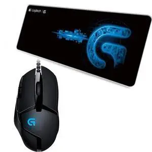 Logitech (G) G402 Lightweight Wired Gaming Mouse + DESK MAT F005-3 black blue Fine Surface Mouse Pad Combo, Macro Programming, 7200DPI, Suitable for Small Hands, 70cm*30cm Low Friction, Long Thickened Logitech (G) G402 Lightweight Wired Gaming Mouse + DESK MAT F005-3 black blue Fine Surface Mouse Pad Combo, Macro Programming, 7200DPI, Suitable for Small Hands, 70cm*30cm Low Friction, Long Thickened