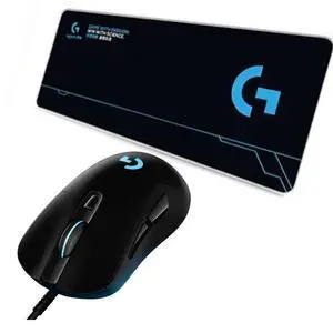 Logitech (G) G403 HERO Wired Gaming Mouse + DESK MAT F005-15-black Fine Surface Mouse Pad Combo, 6 Macro Programmable Buttons, 25600DPI, Suitable for Small Hands, 70cm*30cm Low Friction, Long Thickene Logitech (G) G403 HERO Wired Gaming Mouse + DESK MAT F005-15-black Fine Surface Mouse Pad Combo, 6 Macro Programmable Buttons, 25600DPI, Suitable for Small Hands, 70cm*30cm Low Friction, Long Thickene
