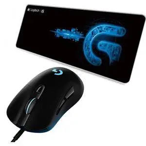 Logitech (G) G403 HERO Wired Gaming Mouse + DESK MAT F005-3 black blue Fine Surface Mouse Pad Combo, 6 Macro Programmable Buttons, 25600DPI, Suitable for Small Hands, 80cm*30cm Low Friction Logitech (G) G403 HERO Wired Gaming Mouse + DESK MAT F005-3 black blue Fine Surface Mouse Pad Combo, 6 Macro Programmable Buttons, 25600DPI, Suitable for Small Hands, 80cm*30cm Low Friction