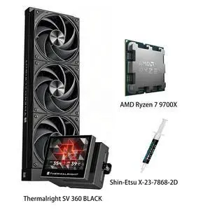 AMD Ryzen 7 9700X CPU & STREAM VISION 360 BLACK AIO CPU Liquid Cooler Combo, 3.5inch fullcolor LCD display, 640×480 resolution IPS screen, for Intel LGA 1851/1700/115X/1200/2011/2066 & AMD AM5/AM4 AMD Ryzen 7 9700X CPU & STREAM VISION 360 BLACK AIO CPU Liquid Cooler Combo, 3.5inch fullcolor LCD display, 640×480 resolution IPS screen, for Intel LGA 1851/1700/115X/1200/2011/2066 & AMD AM5/AM4