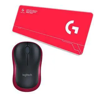 Logitech M186 Wireless Office Mouse + DESK MAT F005-1-red Fine Surface Mouse Pad Combo, 1000DPI, 3 Buttons, 2.4G Receiver, Black with Blue Trim, RED, 70cm*30cm Low Friction, Thickened, Non-Slip Rubber Logitech M186 Wireless Office Mouse + DESK MAT F005-1-red Fine Surface Mouse Pad Combo, 1000DPI, 3 Buttons, 2.4G Receiver, Black with Blue Trim, RED, 70cm*30cm Low Friction, Thickened, Non-Slip Rubber