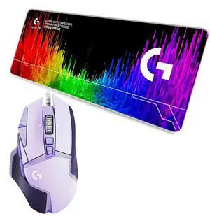 Logitech (G) G502 HERO Purple Wired Gaming Mouse + F005-5 70cm Gaming Mouse Pad Combo, RGB Weighted Design, 25600DPI, 11 Buttons Macro Programmable, Non-Slip Large Desk Mat Logitech (G) G502 HERO Purple Wired Gaming Mouse + F005-5 70cm Gaming Mouse Pad Combo, RGB Weighted Design, 25600DPI, 11 Buttons Macro Programmable, Non-Slip Large Desk Mat