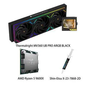 AMD Ryzen 5 9600X CPU & MJOLNIR VISION 360 UB PRO ARGB BLACK AIO CPU Liquid Cooler Combo, 3.5Inch IPS LCD Screen, 640×480 Resolution, ARGB, for Intel LGA 1851/1700/115X/1200/2011/2066 & AMD AM5/AM4 AMD Ryzen 5 9600X CPU & MJOLNIR VISION 360 UB PRO ARGB BLACK AIO CPU Liquid Cooler Combo, 3.5Inch IPS LCD Screen, 640×480 Resolution, ARGB, for Intel LGA 1851/1700/115X/1200/2011/2066 & AMD AM5/AM4