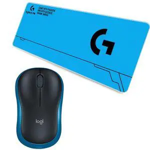 Logitech M185 BlackBlue Wireless Office Gaming Mouse + F0054blue 70cm Large Fine Surface Gaming Mouse Pad Combo, 1000DPI, 3 Buttons, Symmetrical 2.4G Receiver, Long Thickened, Low Friction Logitech M185 BlackBlue Wireless Office Gaming Mouse + F0054blue 70cm Large Fine Surface Gaming Mouse Pad Combo, 1000DPI, 3 Buttons, Symmetrical 2.4G Receiver, Long Thickened, Low Friction