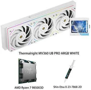 AMD Ryzen 7 9850X3D CPU & MJOLNIR VISION 360 UB PRO ARGB WHITE AIO CPU Liquid Cooler Combo, 3.5Inch IPS LCD Screen, 640×480 Resolution, ARGB, for Intel LGA 1851/1700/115X/1200/2011/2066 & AMD AM5/AM4 AMD Ryzen 7 9850X3D CPU & MJOLNIR VISION 360 UB PRO ARGB WHITE AIO CPU Liquid Cooler Combo, 3.5Inch IPS LCD Screen, 640×480 Resolution, ARGB, for Intel LGA 1851/1700/115X/1200/2011/2066 & AMD AM5/AM4