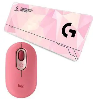 Logitech POP Heartbreaker Rose Mouse + F00514 pink 70cm Large Fine Surface Gaming Mouse Pad Combo, Customizable Emojis, SilentTouch Technology, MultiDevice Bluetooth, Low Friction, NonSlip Rubber Logitech POP Heartbreaker Rose Mouse + F00514 pink 70cm Large Fine Surface Gaming Mouse Pad Combo, Customizable Emojis, SilentTouch Technology, MultiDevice Bluetooth, Low Friction, NonSlip Rubber