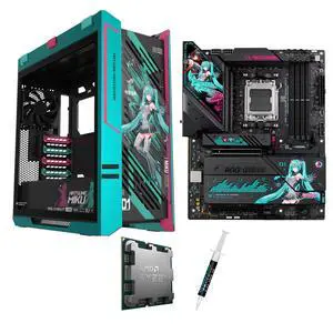 ASUS ROG STRIX X870E-H S MIKU motherboard & CPU & Case Combo, GAMING WIFI7 HATSUNE MIKU EDITION, AMD X870E ATX motherboard, Core Flex, DDR5, PCIe 5.0, dual USB4, USB 10Gbps Type-C ASUS ROG STRIX X870E-H S MIKU motherboard & CPU & Case Combo, GAMING WIFI7 HATSUNE MIKU EDITION, AMD X870E ATX motherboard, Core Flex, DDR5, PCIe 5.0, dual USB4, USB 10Gbps Type-C