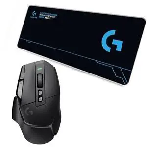 Logitech G502 X LIGHTSPEED Wireless Gaming Mouse + F00515black Large Fine Surface Mouse Pad Combo, LIGHTFORCE Hybrid Switches, HERO 25K Sensor, Thickened, NonSlip Rubber Backing, Low Friction Logitech G502 X LIGHTSPEED Wireless Gaming Mouse + F00515black Large Fine Surface Mouse Pad Combo, LIGHTFORCE Hybrid Switches, HERO 25K Sensor, Thickened, NonSlip Rubber Backing, Low Friction