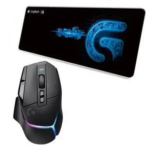 Logitech G502 X PLUS LIGHTSPEED RGB Mouse + F0053 blackblue Fine Surface Pad Combo, LIGHTFORCE Switches, LIGHTSYNC RGB, HERO 25K Sensor, Thickened, NonSlip Backing, Low Friction, 28*12*0.2in, Logitech G502 X PLUS LIGHTSPEED RGB Mouse + F0053 blackblue Fine Surface Pad Combo, LIGHTFORCE Switches, LIGHTSYNC RGB, HERO 25K Sensor, Thickened, NonSlip Backing, Low Friction, 28*12*0.2in,