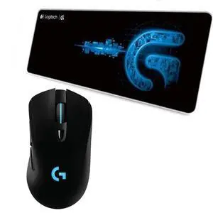 Logitech G703 HERO25K Wireless Silent Mouse + F0053 blackblue Fine Surface Pad Combo, HERO 25K Sensor, 25600DPI, 6 Buttons, Thickened, NonSlip Backing, Low Friction, 31.5*12*0.2in, 80cm*30cm*0.3cm Logitech G703 HERO25K Wireless Silent Mouse + F0053 blackblue Fine Surface Pad Combo, HERO 25K Sensor, 25600DPI, 6 Buttons, Thickened, NonSlip Backing, Low Friction, 31.5*12*0.2in, 80cm*30cm*0.3cm