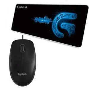 Logitech B100 Wired Mouse + F0053 blackblue Fine Surface Pad Combo, USB Connect, 1000DPI, 3 Buttons, Thickened, NonSlip Backing, Low Friction, 31.5*12*0.2in, 80cm*30cm*0.3cm Logitech B100 Wired Mouse + F0053 blackblue Fine Surface Pad Combo, USB Connect, 1000DPI, 3 Buttons, Thickened, NonSlip Backing, Low Friction, 31.5*12*0.2in, 80cm*30cm*0.3cm