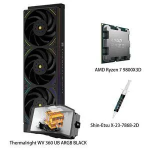 AMD Ryzen 7 9800X3D CPU & WONDER VISION 360 UB ARGB BLACK AIO CPU Liquid Cooler Combo, GlassesFree 3D Curved Large Screen,2400×1080 Resolution,for Intel LGA 1851/1700/115X/1200/2011/2066 & AMD AM5/AM4 AMD Ryzen 7 9800X3D CPU & WONDER VISION 360 UB ARGB BLACK AIO CPU Liquid Cooler Combo, GlassesFree 3D Curved Large Screen,2400×1080 Resolution,for Intel LGA 1851/1700/115X/1200/2011/2066 & AMD AM5/AM4