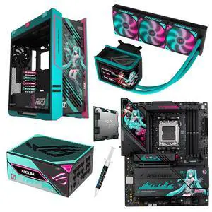 ASUS ROG STRIX X870E-H S MIKU motherboard & CPU &Cooler & Case & Power Supply Combo, AMD Ryzen 9 9950X3D, ROG GX601S Helios Mid-Tower Hatsune Miku Case, ROGTHOR1200P3MIKU,ROG RYUO IV SLC 360 ARGB MIKU ASUS ROG STRIX X870E-H S MIKU motherboard & CPU &Cooler & Case & Power Supply Combo, AMD Ryzen 9 9950X3D, ROG GX601S Helios Mid-Tower Hatsune Miku Case, ROGTHOR1200P3MIKU,ROG RYUO IV SLC 360 ARGB MIKU
