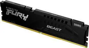Kingston FURY Beast 32GB DDR5 Single Desktop Memory, 6000MT/s PC548000, CL36 363838 Timing, 1.35V, AMD EXPO & Intel XMP 3.0 Ondie ECC Unbuffered 288pin UDIMM, for Intel & AMD Motherboard, KF560C3 Kingston FURY Beast 32GB DDR5 Single Desktop Memory, 6000MT/s PC548000, CL36 363838 Timing, 1.35V, AMD EXPO & Intel XMP 3.0 Ondie ECC Unbuffered 288pin UDIMM, for Intel & AMD Motherboard, KF560C3