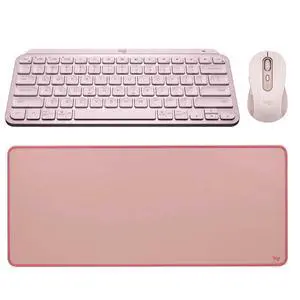 Logitech M750 + MX Keys Mini + STUDIO Series Desk Pad Pink Bundle, Wireless Bluetooth Optical Mouse, Minimalist Backlit Compact Keyboard, Desk Pad 27.56*11.81*0.08 in Non-Slip Extended Desktop Mat Logitech M750 + MX Keys Mini + STUDIO Series Desk Pad Pink Bundle, Wireless Bluetooth Optical Mouse, Minimalist Backlit Compact Keyboard, Desk Pad 27.56*11.81*0.08 in Non-Slip Extended Desktop Mat