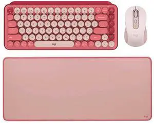 Logitech M750 + POP Keys + STUDIO Series Desk Pad Pink Bundle, Wireless Bluetooth Optical Mouse, Mechanical Compact Emoji Keyboard, Desk Pad 27.56*11.81*0.08 in Non-Slip Extended Desktop Mat Logitech M750 + POP Keys + STUDIO Series Desk Pad Pink Bundle, Wireless Bluetooth Optical Mouse, Mechanical Compact Emoji Keyboard, Desk Pad 27.56*11.81*0.08 in Non-Slip Extended Desktop Mat