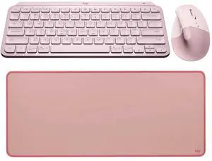Logitech Lift Vertical + MX Keys Mini + STUDIO Series Desk Pad Pink Bundle, Wireless Ergonomic Mouse, Minimalist Backlit Compact Keyboard, Desk Pad 27.56*11.81*0.08 in NonSlip Extended Desktop Mat Logitech Lift Vertical + MX Keys Mini + STUDIO Series Desk Pad Pink Bundle, Wireless Ergonomic Mouse, Minimalist Backlit Compact Keyboard, Desk Pad 27.56*11.81*0.08 in NonSlip Extended Desktop Mat