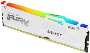 Kingston FURY Beast RGB 16GB DDR5 White Desktop Memory, 6800MT/s PC554400, CL34 344545 Timing, 1.4V, Hynix Adie IC, OnDie ECC, AMD EXPO & Intel XMP 3.0 Unbuffered 288pin UDIMM, for Intel Kingston FURY Beast RGB 16GB DDR5 White Desktop Memory, 6800MT/s PC554400, CL34 344545 Timing, 1.4V, Hynix Adie IC, OnDie ECC, AMD EXPO & Intel XMP 3.0 Unbuffered 288pin UDIMM, for Intel