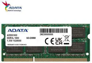 ADATA 8GB DDR3L 1600MHz SODIMM Laptop Memory, 204Pin DDR3L SDRAM Notebook RAM ADATA 8GB DDR3L 1600MHz SODIMM Laptop Memory, 204Pin DDR3L SDRAM Notebook RAM