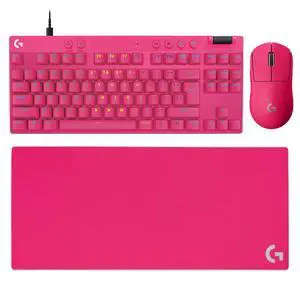 Logitech G PRO X Superlight Wireless Mouse + G PRO X TKL RAPID Wired Keyboard + G840 Rose Mouse Pad Bundle, Pink, 31.50*11.81*0.12in Desk Mat, Gaming Set with Magnetic Analog Switches & 25600DPI Logitech G PRO X Superlight Wireless Mouse + G PRO X TKL RAPID Wired Keyboard + G840 Rose Mouse Pad Bundle, Pink, 31.50*11.81*0.12in Desk Mat, Gaming Set with Magnetic Analog Switches & 25600DPI