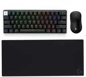 Logitech G PRO X Superlight 2c Mouse + G PRO X 60 LIGHTSPEED Keyboard + G840 Mouse Pad Bundle, 51g Compact 44K DPI Sensor, GX Optical Tactile Switches PBT Keycaps, Oversized Non-Slip Comfort Desk Mat Logitech G PRO X Superlight 2c Mouse + G PRO X 60 LIGHTSPEED Keyboard + G840 Mouse Pad Bundle, 51g Compact 44K DPI Sensor, GX Optical Tactile Switches PBT Keycaps, Oversized Non-Slip Comfort Desk Mat