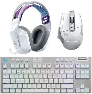 Logitech G502 X LIGHTSPEED Mouse + G913 TKL Keyboard + G733 Headset White Gaming Bundle, LIGHTFORCE Switch, HERO 25K Sensor, RGB Mechanical Keyboard, Blue VO!CE Mic for Gaming & Office Logitech G502 X LIGHTSPEED Mouse + G913 TKL Keyboard + G733 Headset White Gaming Bundle, LIGHTFORCE Switch, HERO 25K Sensor, RGB Mechanical Keyboard, Blue VO!CE Mic for Gaming & Office