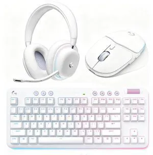 Logitech G705 White Mist Mouse + G715 White Mist Keyboard + G735 White Mist Headset Aurora Gaming Bundle, LIGHTSYNC RGB, Dual LIGHTSPEED & Bluetooth Wireless, Ultra-Comfort All-in-One E-Sports Combo Logitech G705 White Mist Mouse + G715 White Mist Keyboard + G735 White Mist Headset Aurora Gaming Bundle, LIGHTSYNC RGB, Dual LIGHTSPEED & Bluetooth Wireless, Ultra-Comfort All-in-One E-Sports Combo