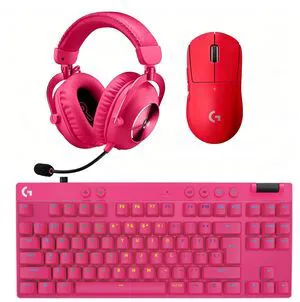 Logitech G PRO X Superlight 2 SE Mouse + PRO X TKL RAPID Keyboard + PRO X 2 LIGHTSPEED Headset Gaming Bundle-Rose, 60g Ultra-Light Pro Mouse, Magnetic Analog Rapid Trigger Keyboard, 7.1 Surround Sound Logitech G PRO X Superlight 2 SE Mouse + PRO X TKL RAPID Keyboard + PRO X 2 LIGHTSPEED Headset Gaming Bundle-Rose, 60g Ultra-Light Pro Mouse, Magnetic Analog Rapid Trigger Keyboard, 7.1 Surround Sound
