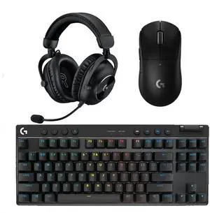Logitech GPW III Wireless Mouse+PRO X TKL Wireless Keyboard+PRO X 2 LIGHTSPEED Headset Gaming Bundle-Black, 63g Ultra-Light 25600DPI 1000Hz Polling Mouse, PBT Keycaps RGB TKL Keyboard, 7.1 Surround Logitech GPW III Wireless Mouse+PRO X TKL Wireless Keyboard+PRO X 2 LIGHTSPEED Headset Gaming Bundle-Black, 63g Ultra-Light 25600DPI 1000Hz Polling Mouse, PBT Keycaps RGB TKL Keyboard, 7.1 Surround