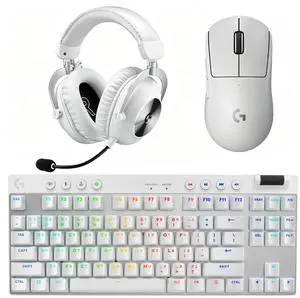 Logitech GPW III Wireless Mouse+PRO X TKL Wireless Keyboard+PRO X 2 LIGHTSPEED Headset Gaming Bundle-White, 63g Ultra-Light 25600DPI 1000Hz Polling Mouse, PBT Keycaps RGB TKL Keyboard, 7.1 Surround Logitech GPW III Wireless Mouse+PRO X TKL Wireless Keyboard+PRO X 2 LIGHTSPEED Headset Gaming Bundle-White, 63g Ultra-Light 25600DPI 1000Hz Polling Mouse, PBT Keycaps RGB TKL Keyboard, 7.1 Surround
