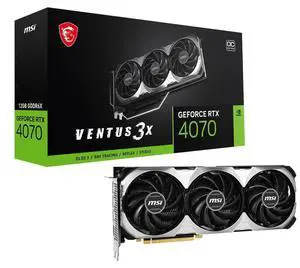 MSI Ventus GeForce RTX 4070 Graphics Card, 12GB GDDR6X PCI Express 4.0 ATX Graphics Card RTX 4070 VENTUS 3X 12G OC MSI Ventus GeForce RTX 4070 Graphics Card, 12GB GDDR6X PCI Express 4.0 ATX Graphics Card RTX 4070 VENTUS 3X 12G OC