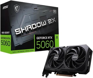MSI SHADOW GeForce RTX 5060 8GB GDDR7 PCI Express 5.0 x 16 (use x8) Graphics Card RTX 5060 8G SHADOW 2X MSI SHADOW GeForce RTX 5060 8GB GDDR7 PCI Express 5.0 x 16 (use x8) Graphics Card RTX 5060 8G SHADOW 2X