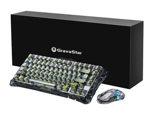 GravaStar Mercury K1-Lite & M2 Keyboard Mouse Bundle, Stealth Black Gift Box,75% Hot-Swappable Mechanical Keyboard,Tri-Mode 2.4G/Bluetooth/USB-C,PAW3395 26000DPI Lightweight Gaming Mouse GravaStar Mercury K1-Lite & M2 Keyboard Mouse Bundle, Stealth Black Gift Box,75% Hot-Swappable Mechanical Keyboard,Tri-Mode 2.4G/Bluetooth/USB-C,PAW3395 26000DPI Lightweight Gaming Mouse