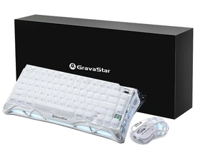GravaStar Mercury K1 & M2 Keyboard Mouse Bundle, Opaline White Gift Box,75% HotSwappable Mechanical Keyboard,TriMode 2.4G/Bluetooth/USBC,PAW3395 26000DPI Lightweight Gaming Mouse GravaStar Mercury K1 & M2 Keyboard Mouse Bundle, Opaline White Gift Box,75% HotSwappable Mechanical Keyboard,TriMode 2.4G/Bluetooth/USBC,PAW3395 26000DPI Lightweight Gaming Mouse