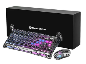 GravaStar Mercury K1 Pro+X Pro Keyboard Mouse Bundle Gift Box,75% HotSwappable Mechanical Keyboard,TriMode 2.4G/Bluetooth/USBC,PAW3950 32000DPI 49g Ultralight Magnesium Alloy Mouse GravaStar Mercury K1 Pro+X Pro Keyboard Mouse Bundle Gift Box,75% HotSwappable Mechanical Keyboard,TriMode 2.4G/Bluetooth/USBC,PAW3950 32000DPI 49g Ultralight Magnesium Alloy Mouse