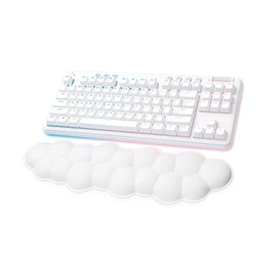 Logitech G G715 Wireless Mechanical Gaming Keyboard with LIGHTSYNC RGB, LIGHTSPEED, Clicky Switches (GX Blue), and Keyboard Palm Rest, PC/Mac Compatible - White Mist, 920-010666 Logitech G G715 Wireless Mechanical Gaming Keyboard with LIGHTSYNC RGB, LIGHTSPEED, Clicky Switches (GX Blue), and Keyboard Palm Rest, PC/Mac Compatible - White Mist, 920-010666