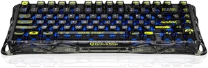 GravaStar Mercury K1 Lite 75% Wireless Mechanical Gaming Keyboard, Transparent Black, 80 Keys HotSwappable Gasket Structure RGB Backlit, TriMode Bluetooth 5.0 /2.4G /USBC Wired for Gaming & Office GravaStar Mercury K1 Lite 75% Wireless Mechanical Gaming Keyboard, Transparent Black, 80 Keys HotSwappable Gasket Structure RGB Backlit, TriMode Bluetooth 5.0 /2.4G /USBC Wired for Gaming & Office