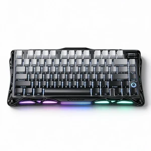 GravaStar Mercury K1 Gradient Black Mechanical Gaming Keyboard,75% 80 Keys Hollow Metal Shell,HotSwappable Gasket Structure RGB Backlit,TriMode Bluetooth 5.0 /2.4G /USBC Wired for Gaming & Office GravaStar Mercury K1 Gradient Black Mechanical Gaming Keyboard,75% 80 Keys Hollow Metal Shell,HotSwappable Gasket Structure RGB Backlit,TriMode Bluetooth 5.0 /2.4G /USBC Wired for Gaming & Office