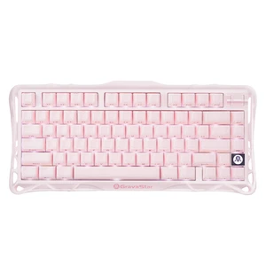 GravaStar Mercury K1 Sakura Pink Mechanical Gaming Keyboard,75% 80 Keys Hollow Metal Shell,HotSwappable Gasket Structure RGB Backlit,TriMode Bluetooth 5.0 /2.4G /USBC Wired for Gaming & Office GravaStar Mercury K1 Sakura Pink Mechanical Gaming Keyboard,75% 80 Keys Hollow Metal Shell,HotSwappable Gasket Structure RGB Backlit,TriMode Bluetooth 5.0 /2.4G /USBC Wired for Gaming & Office