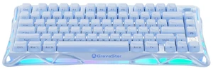 GravaStar Mercury K1 Ice Blue Mechanical Gaming Keyboard,75% 80 Keys Hollow Metal Shell,HotSwappable Gasket Structure RGB Backlit,TriMode Bluetooth 5.0 /2.4G /USBC Wired for Gaming & Office GravaStar Mercury K1 Ice Blue Mechanical Gaming Keyboard,75% 80 Keys Hollow Metal Shell,HotSwappable Gasket Structure RGB Backlit,TriMode Bluetooth 5.0 /2.4G /USBC Wired for Gaming & Office