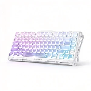 GravaStar Mercury K1 Lite Crystal Aurora 75% Wireless Mechanical Gaming Keyboard,80key compact layout,hot-swappable gasket mount,RGB backlight, tri-mode (Bluetooth 5.0 /2.4G /USB-C), for gaming/office GravaStar Mercury K1 Lite Crystal Aurora 75% Wireless Mechanical Gaming Keyboard,80key compact layout,hot-swappable gasket mount,RGB backlight, tri-mode (Bluetooth 5.0 /2.4G /USB-C), for gaming/office