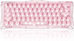 GravaStar Mercury V60 Crystal Rose 60% Wired USB-C Hall Effect Gaming Keyboard, Rapid Trigger, Hot Swappable, Pink Transparent Crystal Shell, RGB Backlit Esports PC Keyboard GravaStar Mercury V60 Crystal Rose 60% Wired USB-C Hall Effect Gaming Keyboard, Rapid Trigger, Hot Swappable, Pink Transparent Crystal Shell, RGB Backlit Esports PC Keyboard