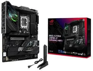 ASUS ROG STRIX Z890-F GAMING WIFI Intel Z890 LGA 1851 ATX motherboard, DDR5 slots, DIMM Flex, AEMP III, WiFi 7, 5×M.2 slots,NPU Boost, ASUS AI Advisor, AI Overclocking, AI Cooling II, Polymo Lighting ASUS ROG STRIX Z890-F GAMING WIFI Intel Z890 LGA 1851 ATX motherboard, DDR5 slots, DIMM Flex, AEMP III, WiFi 7, 5×M.2 slots,NPU Boost, ASUS AI Advisor, AI Overclocking, AI Cooling II, Polymo Lighting