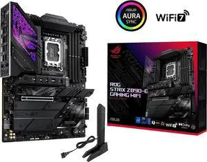 ASUS ROG STRIX Z890-E GAMING WIFI Intel® Z890 LGA 1851 ATX motherboard, Advanced AI PC-ready, 18+2+1+2 stages, DDR5, WiFi 7, 7x M.2, Thunderbolt 4, USB Type-C®, AI Overclocking, Cooling & Networking ASUS ROG STRIX Z890-E GAMING WIFI Intel® Z890 LGA 1851 ATX motherboard, Advanced AI PC-ready, 18+2+1+2 stages, DDR5, WiFi 7, 7x M.2, Thunderbolt 4, USB Type-C®, AI Overclocking, Cooling & Networking