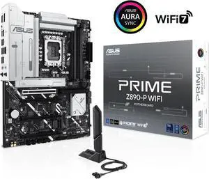 ASUS PRIME Z890-P WIFI Z890 LGA 1851 ATX motherboard, Intel® Core Ultra Series 2 Ready, Advanced AI PC-ready, 14+1+1+2 power stage, DDR5, PCIe® 5.0, Thunderbolt 4 USB Type-C®, 4x M.2, Wi-Fi 7, 2.5Gb