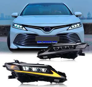 LED Headlights for Toyota Camry 2018 2019 2020 2021 2022 2023 8th Gen SE LE TRD Sequential Indicator Triple Beams Front Lamps Projector Replacement Assembly Accessary