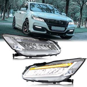 LED Headlights for Honda Accord 2016 2017 9th Gen Start-up Animation Sequential Signal Front Lamps Assembly Accessary Cannot fit Touring Model