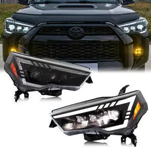 LED Headlights Projector for Toyota 4Runner 4-Runner 2010-2019 SR5 TRD Off Road Lmited Start-up Animation Sequential Indicator Red Eyes High/Low Beam Front Lamps Assembly Accessary