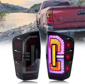 LED RGB Tail Lights fit for Toyota Tacoma 2016-2022 SR5 TRD Off Road Start-up Animation Sequential Indicator APP Control Replacement Rear Lamps Assembly Accessary
